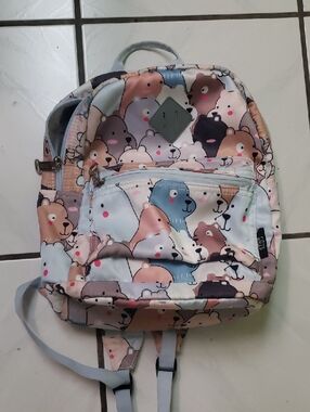 Like new "Cots" cute pastel cartoon  bear print  backpack